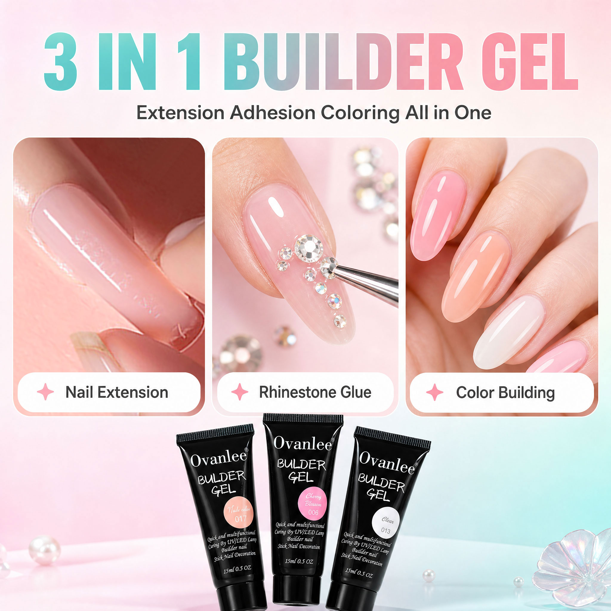 مجموعة جل بناء الأظافر 3 في 1  - مراجعة Nail Art Ombre وسعره