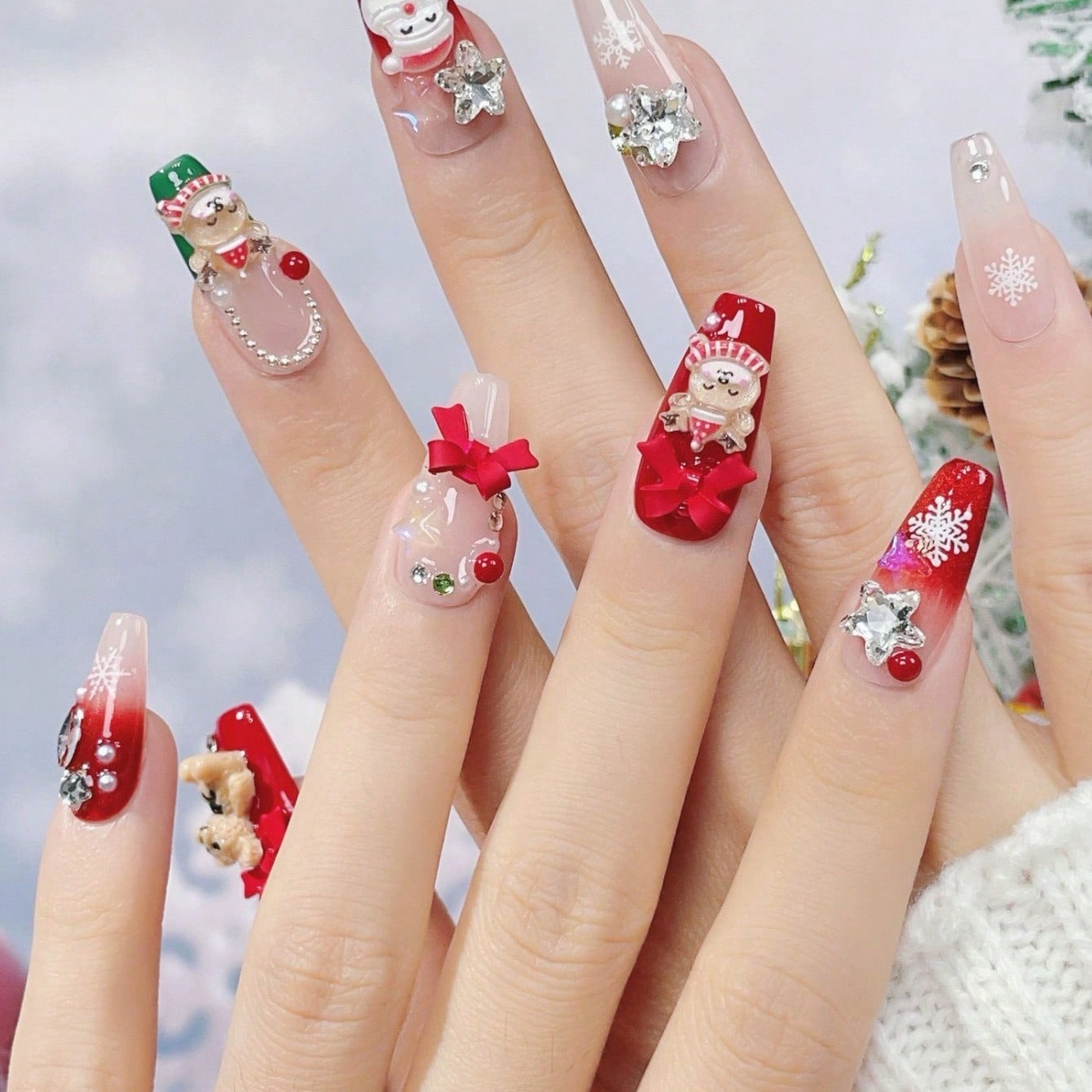 10 قطع من الأظافر الاصطناعية ا - مراجعة Nail Art Press On وسعره