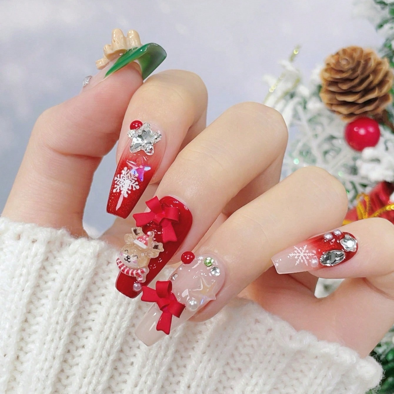 10 قطع من الأظافر الاصطناعية ا - مراجعة Nail Art Press On وسعره