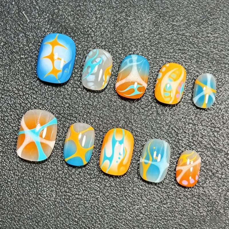 10 قطع من الأظافر الاصطناعية ا - مراجعة Nail Art Press On وسعره